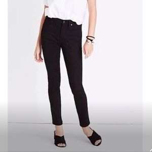Madewell Black 9" Mid Rise Skinny Jeans